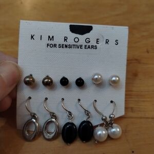 Kim Rogers 6 pairs women's for sensitive ears earrings